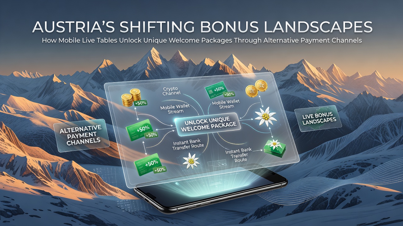 Austrian mobile live tables displaying bonus offers tied to alternative payment methods