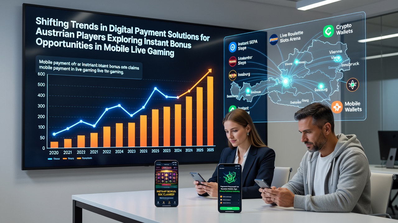 Austrian players engaging with mobile live gaming interfaces and digital payment options